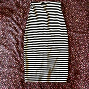 Black and White Pencil Skirt